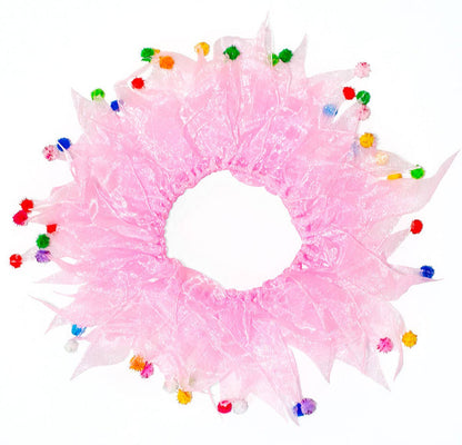 Multipet Party Pom Pom Collar Pink Small - Dog.Dog.Cat.