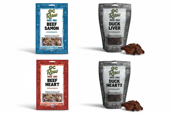 OC Raw Freeze Dried Dog Treats - All Four Flavors