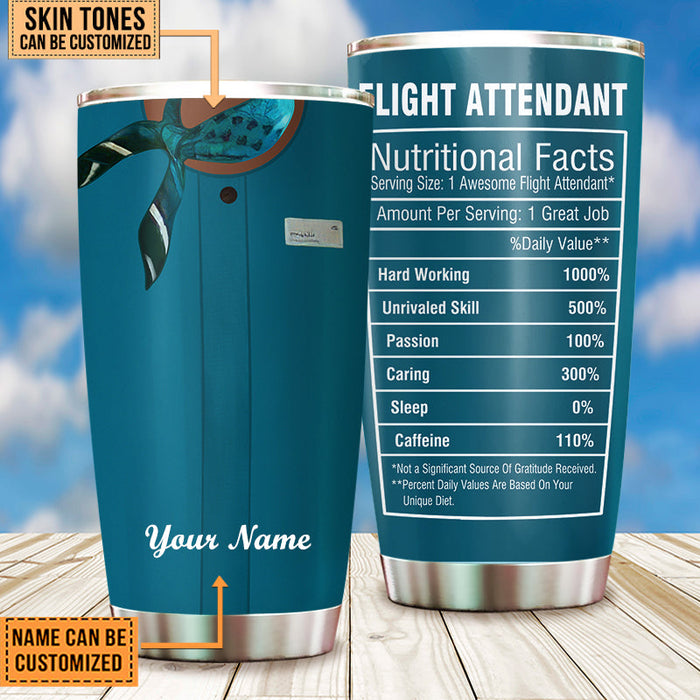 Personalized Flight Attendant Nutritional Facts Tumbler