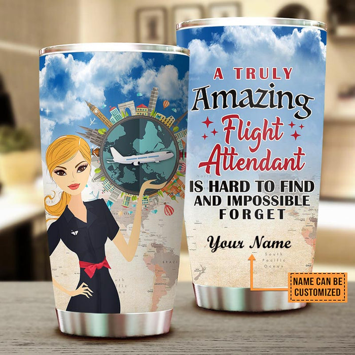 Personalized Flight Attendant Truly Amazing Tumbler