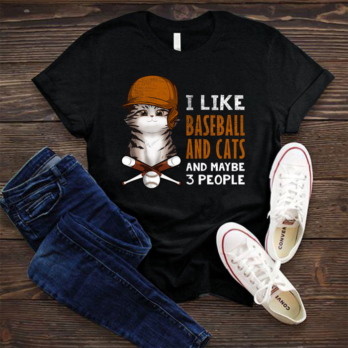 Personalized I Like Baseball And Cats Shirt
