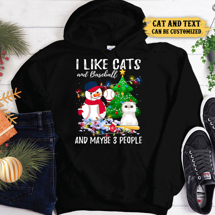 Personalized I Like Cats And Baseball Shirt