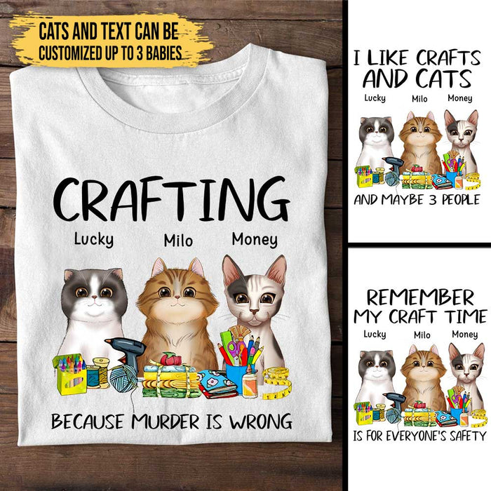 Personalized I Like Crafts And Cats Shirt