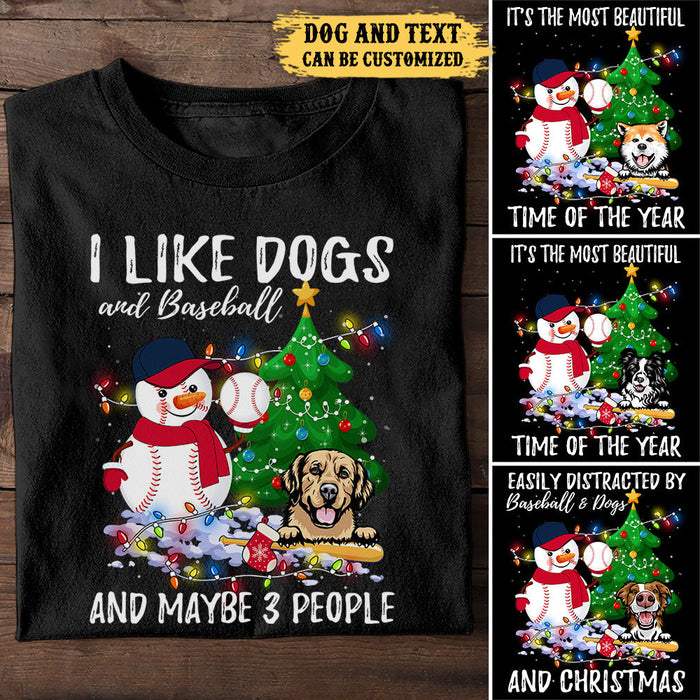 Personalized I Like Dogs And Baseball Shirt