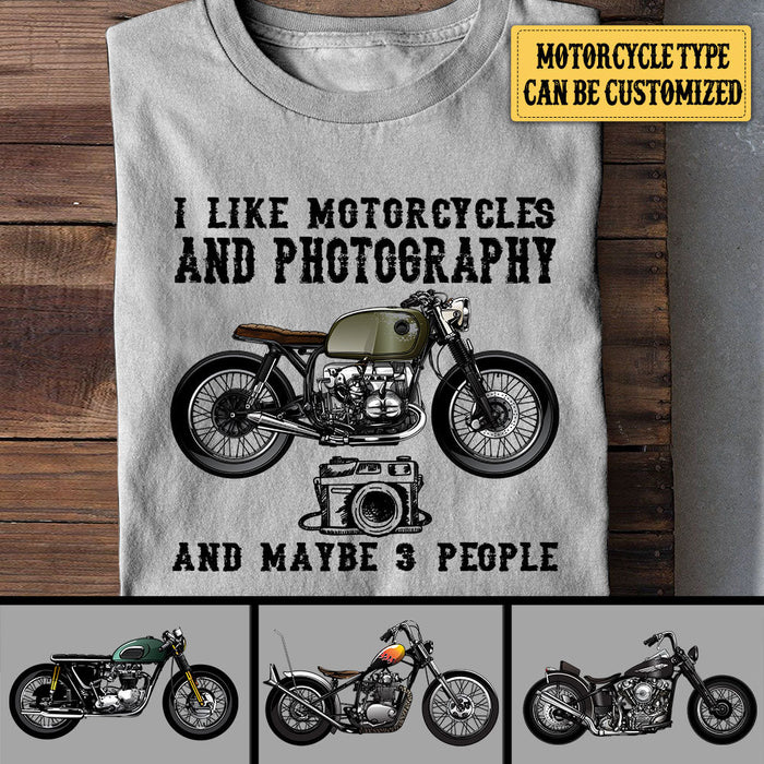 Personalized I Like Motorcycles And Photography Shirt