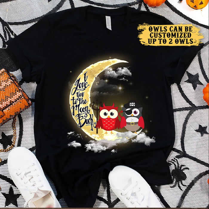 Personalized I Love You To The Moon And Back Owl Shirt