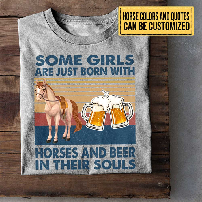 Personalized Like Horses And Beer Shirt