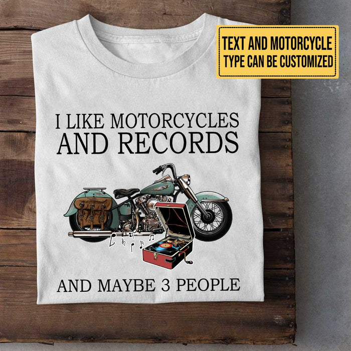 Personalized Love Motorcycles And Records Shirt