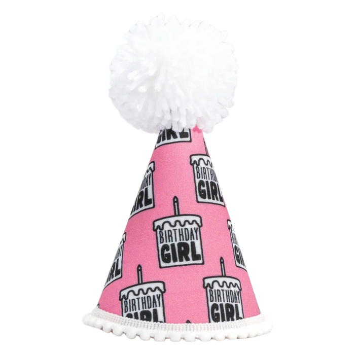Pup Party Hats – Birthday Girl Black Ink Dog Hat | Handcrafted Party Hat