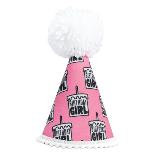 Pup Party Hats – Birthday Girl Black Ink Dog Hat | Handcrafted Party Hat