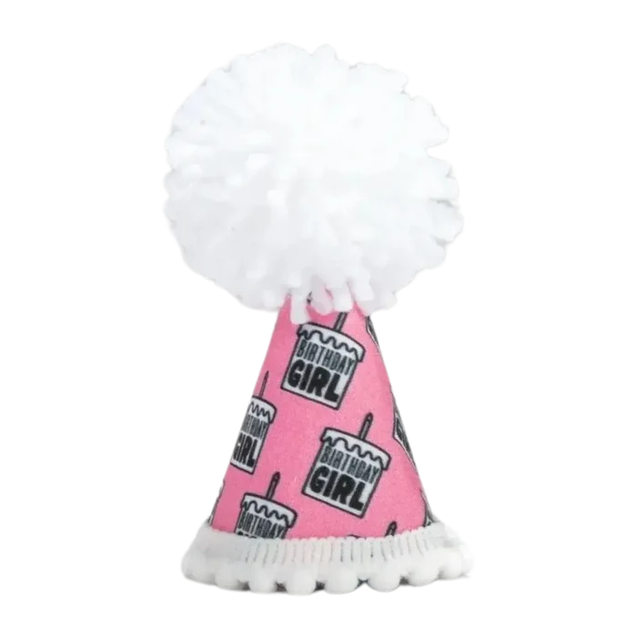 Pup Party Hats – Birthday Girl Black Ink Dog Hat | Handcrafted Party Hat