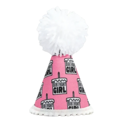 Pup Party Hats – Birthday Girl Black Ink Dog Hat | Handcrafted Party Hat
