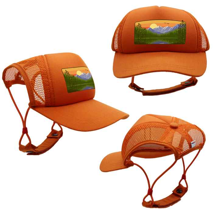 PupLid - Mountain Lake Standard or Namedrop | Trucker Hat for Dogs - Dog.Dog.Cat.