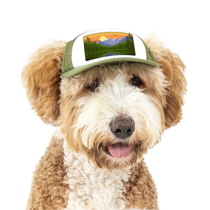 PupLid - Mountain Lake Standard or Namedrop | Trucker Hat for Dogs - Dog.Dog.Cat.