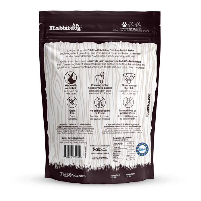 Palz&Co - Rabbitdog Rabbit Jerky - Pack of 10 - Dog.Dog.Cat.
