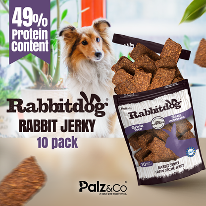 Palz&Co - Rabbitdog Rabbit Jerky - Pack of 10 - Dog.Dog.Cat.