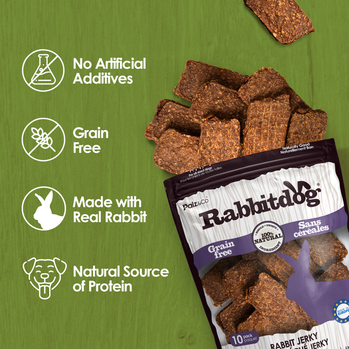 Palz&Co - Rabbitdog Rabbit Jerky - Pack of 10 - Dog.Dog.Cat.