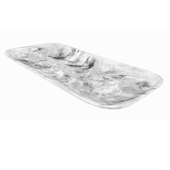 RECTANGULAR PLATTER IN BLACK SWIRL