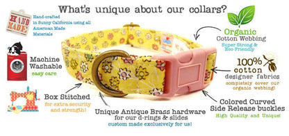 Red Dog Collar Polka Dot Retro Style Pet Collar Handmade USA - Dog.Dog.Cat.