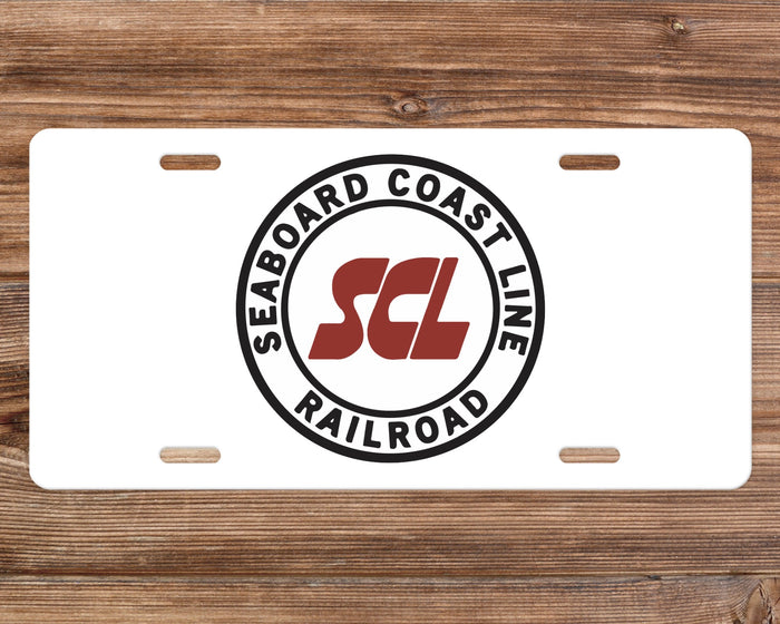Seaboard Coast Line RR License Plate (White)