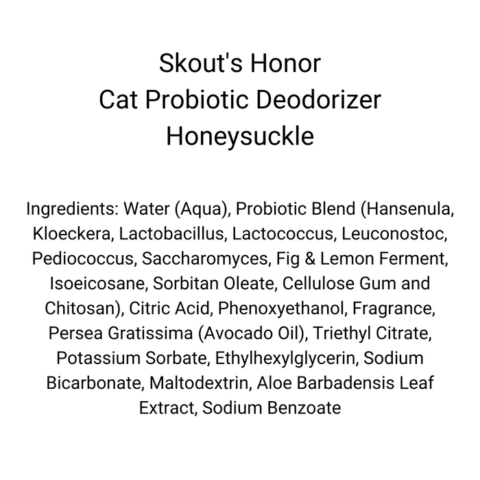 Skout's Honor - Cat Probiotic Deodorizer Spray, Honeysuckle