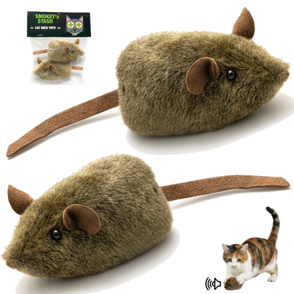 Smokey's Stash - Smokey's Stash 2 pack Squeaky Mice - pull and play!