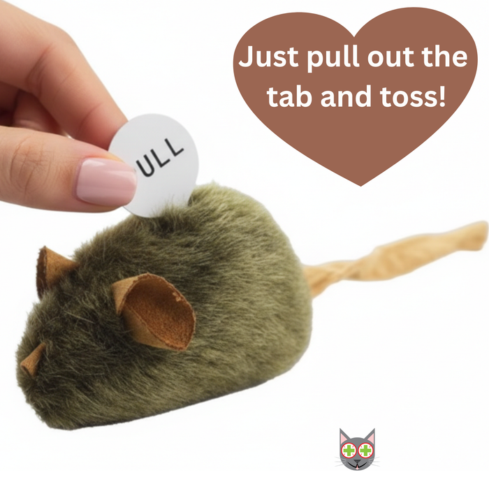 Smokey's Stash - Smokey's Stash 2 pack Squeaky Mice - pull and play!