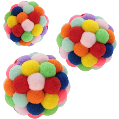 Smokey's Stash - Smokey's Stash Cat Toy Plush Pom Cat Balls with Bells Inside