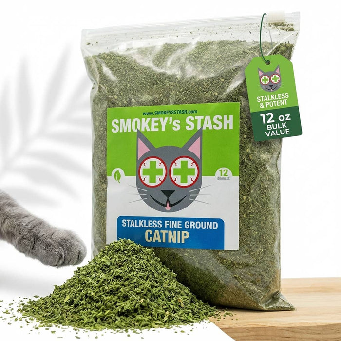 Smokey's Stash - Smokey's Stash Catnip Stalkless Dried Ground Bulk 12oz bag