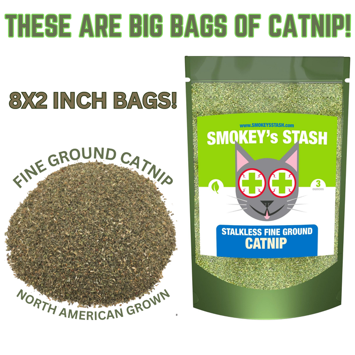 Smokey's Stash - Smokey's Stash Catnip Stalkless Ground Premium Bulk 3oz