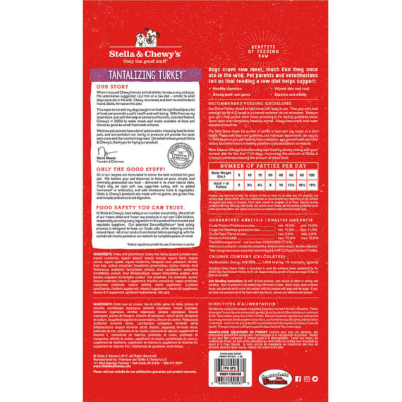 Stella & Chewy Frozen Dog Food - Turkey - Dog.Dog.Cat.