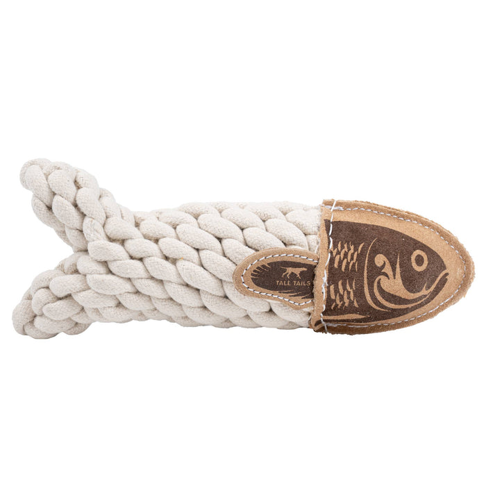 Tall Tails - Natural Leather Crunch Fish Rope Dog Toy - Dog.Dog.Cat.