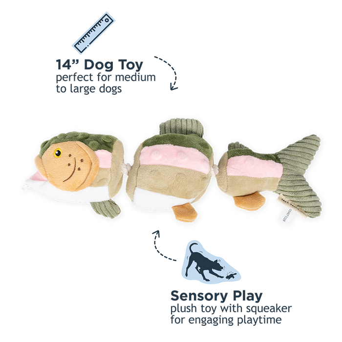 Tall Tails - Trout Jointed Shake Play Dog Toy