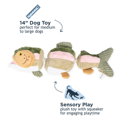 Tall Tails - Trout Jointed Shake Play Dog Toy