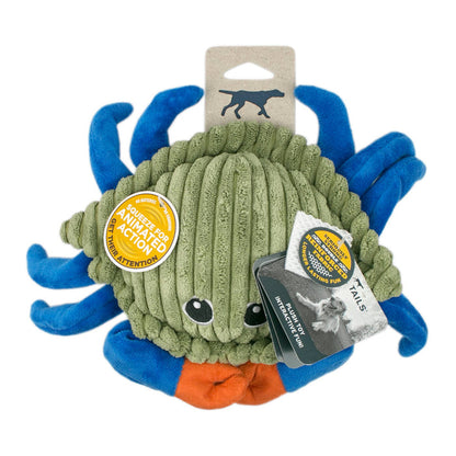Tall Tails Animated Crab Dog Toy – 9" Plush Squeaker - Dog.Dog.Cat.
