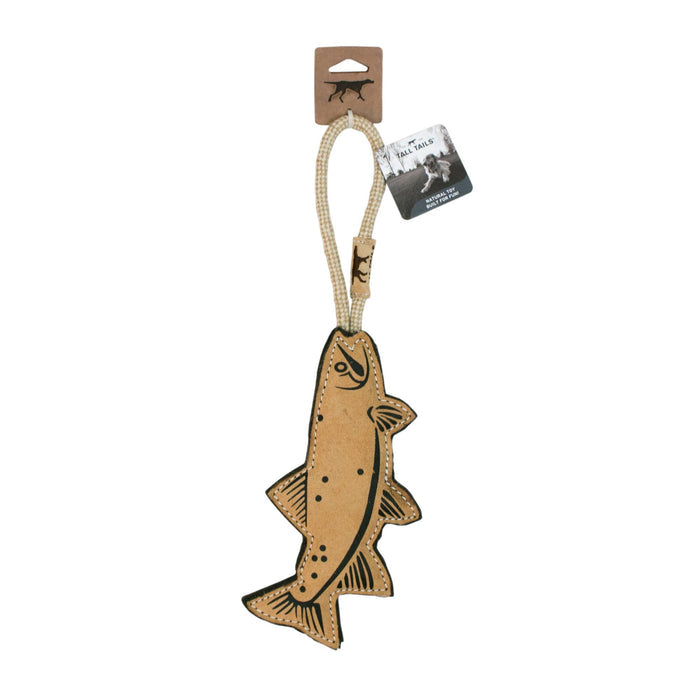 Tall Tails Natural Leather Trout Tug Dog Toy – 16" - Dog.Dog.Cat.