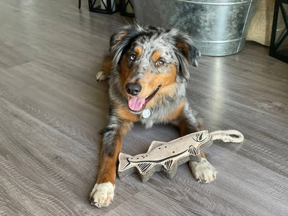 Tall Tails Natural Leather Trout Tug Dog Toy – 16" - Dog.Dog.Cat.