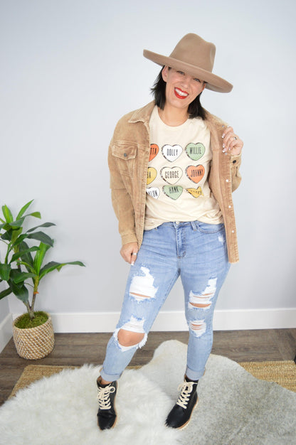 Hazel Blues® | Classic Country Conversation Hearts Graphic Tee