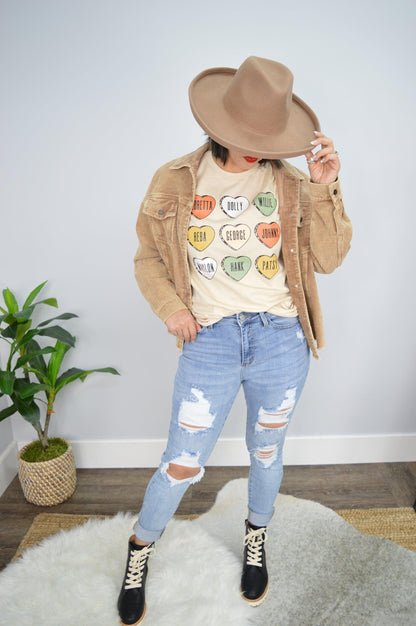 Hazel Blues® | Classic Country Conversation Hearts Graphic Tee