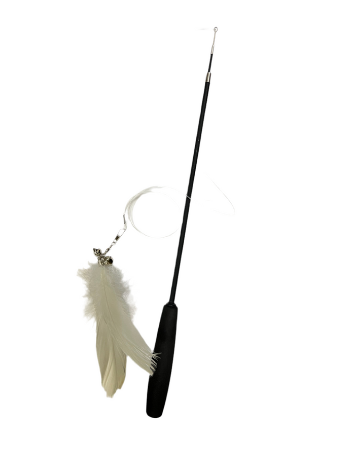Telescoping Cat Wand Toy for Interactive Play and Exercise Two sizes 38" and 70" - Dog.Dog.Cat.