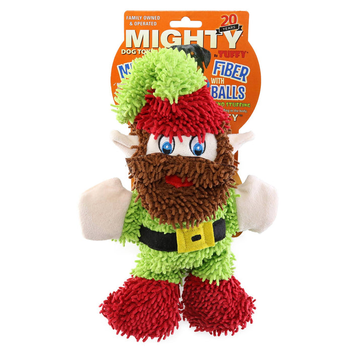 Tuffy Dog Toys - VIP Products - Mighty Microfiber Ball Med Elf, Christmas Dog Toy - Dog.Dog.Cat.