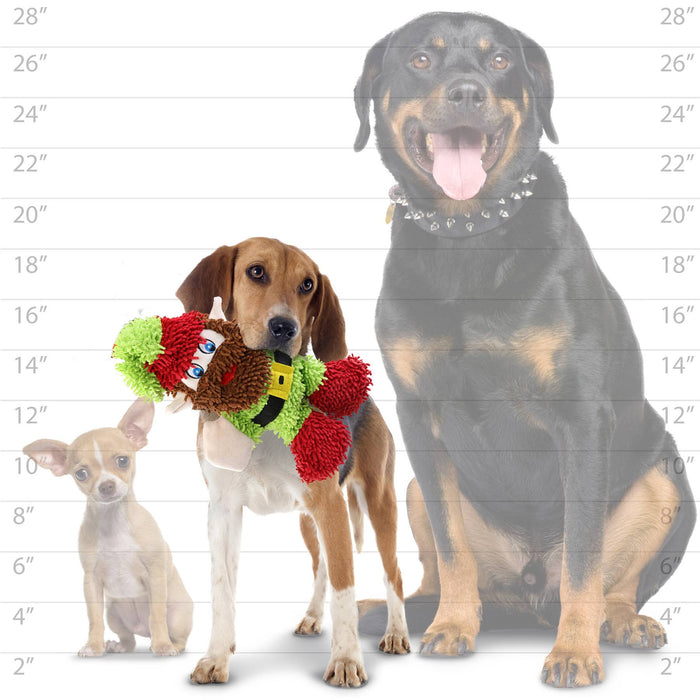 Tuffy Dog Toys - VIP Products - Mighty Microfiber Ball Med Elf, Christmas Dog Toy - Dog.Dog.Cat.