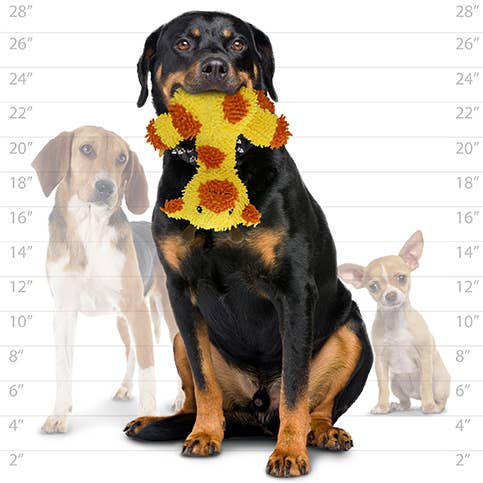 Tuffy Dog Toys - VIP Products - Mighty Microfiber Ball Med Giraffe, Durable, Squeaky Dog Toy - Dog.Dog.Cat.