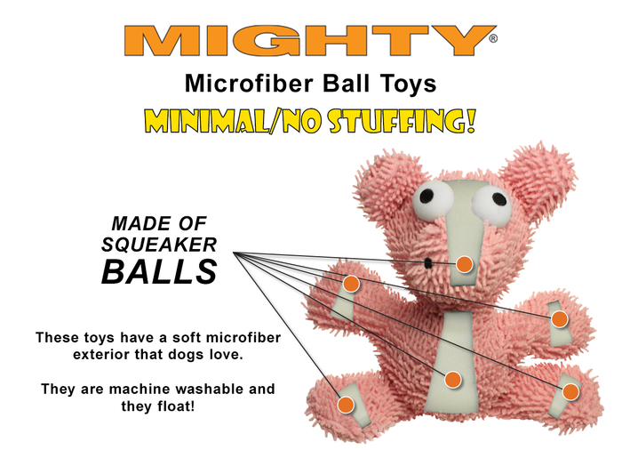 Tuffy Dog Toys - VIP Products - Mighty Microfiber Ball Med Giraffe, Durable, Squeaky Dog Toy - Dog.Dog.Cat.