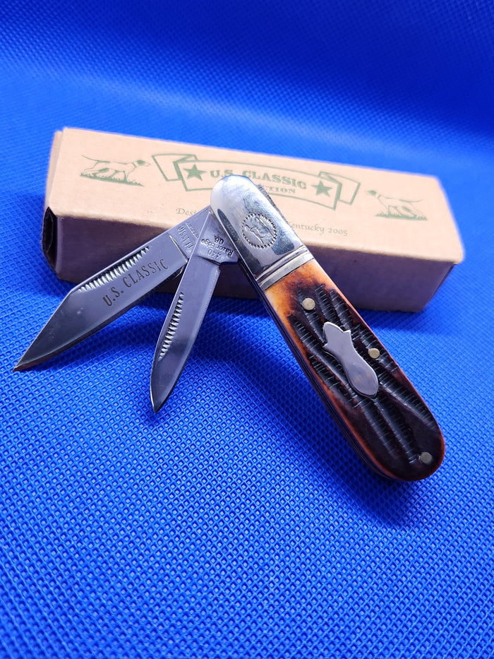 US Classic Small Barlow with Brown Jigged Bone Handles
