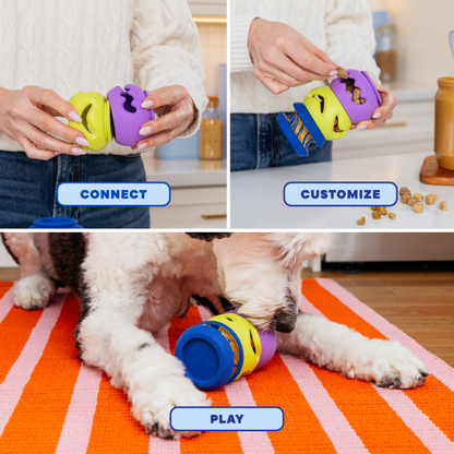 WAGLAB The 2-Pack — Modular Treat Dispensing Dog Toy Set