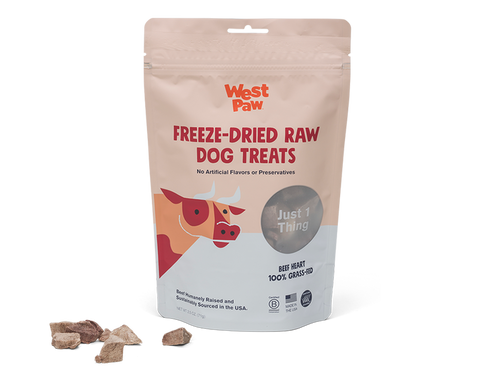West Paw Freeze-Dried Raw Beef Heart Dog Treats – Single Ingredient
