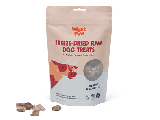 West Paw Freeze-Dried Raw Beef Heart Dog Treats – Single Ingredient
