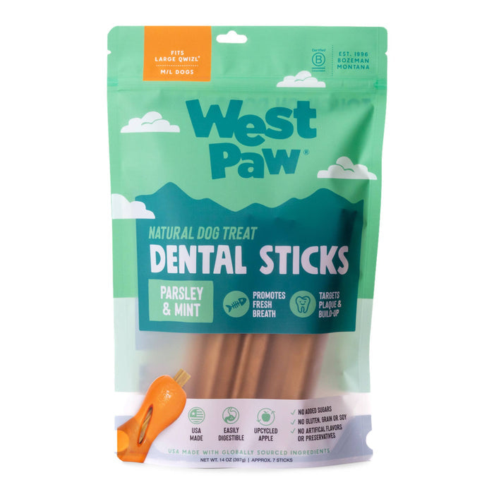 West Paw Natural Dental Sticks for Dogs – Parsley, Mint & Apple