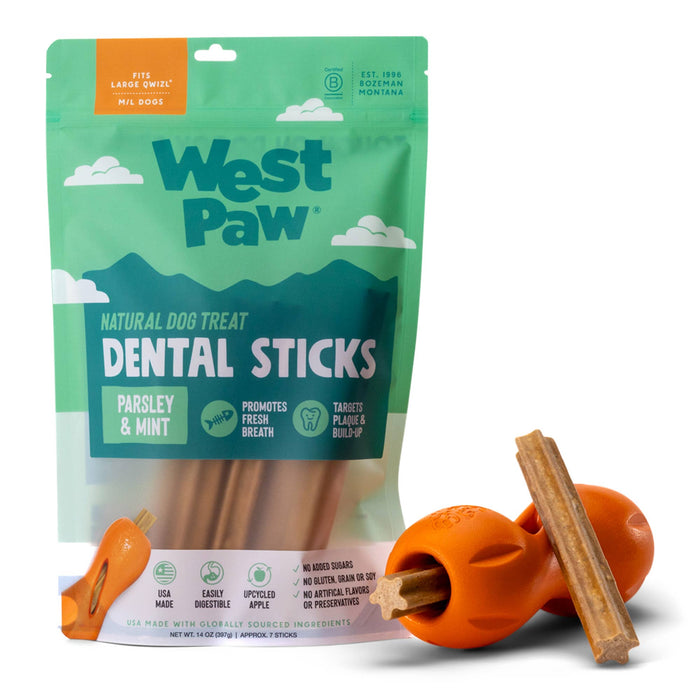 West Paw Natural Dental Sticks for Dogs – Parsley, Mint & Apple